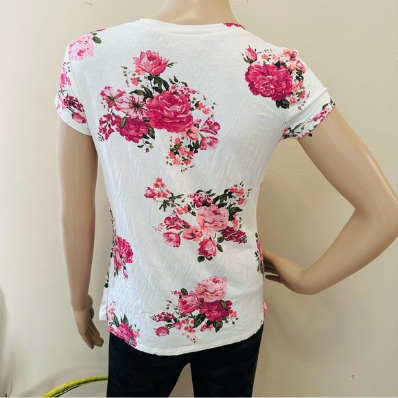 Enough about me…Pink Floral T-Shirt 'Queen' Tee Sz L - Picture 4 of 9
